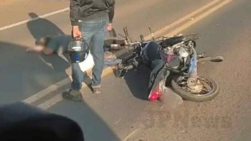 Ciclista fica ferida após ser atropelada por moto no anel viário de Três Lagoas