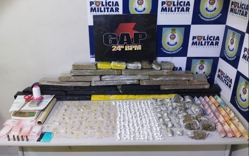 Homem é preso em Cuiabá pela Polícia Militar com 22 tabletes de maconha