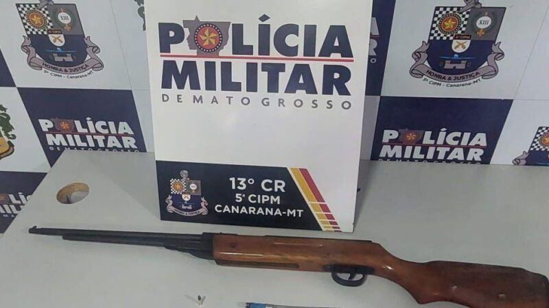 Homem é preso pela PM após ameaçar vizinho com arma de fogo em Canarana