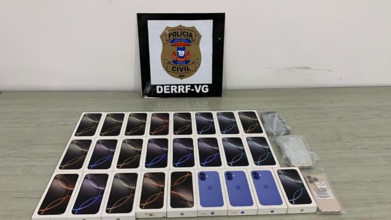 Polícia Civil recupera celulares avaliados em R$ 210 mil furtados de loja em Várzea Grande