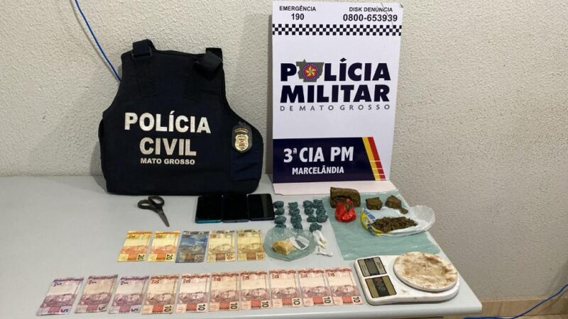 Polícias Civil e Militar fecham principal ponto de venda de drogas de Marcelândia