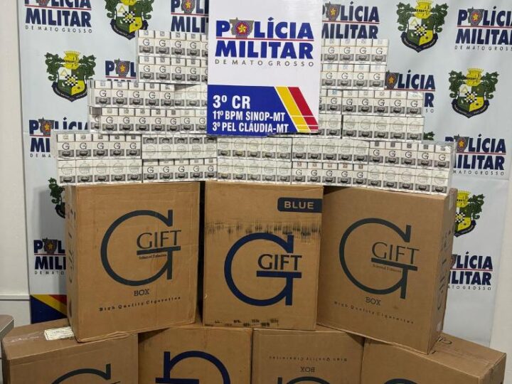 Polícia Militar prende mãe e filho com quatro mil maços de cigarros contrabandeados em Cláudia