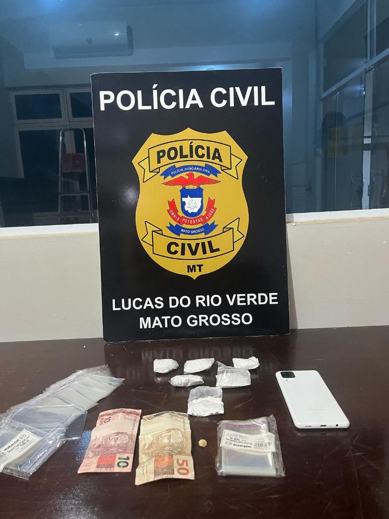 Polícia Civil prende jovem por tráfico de drogas em Lucas do Rio Verde