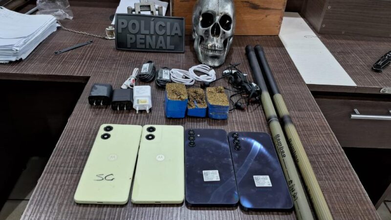 Operação durante Carnaval impede entrada de 12 celulares, drogas e acessórios em penitenciária de Rondonópolis